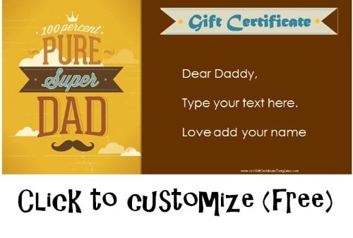fathers day gift certificate