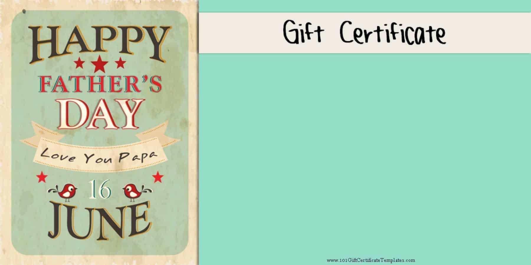 Free <strong>Gift Certificate Templates</strong> - Printable & Blank Father�s day gift certificate template