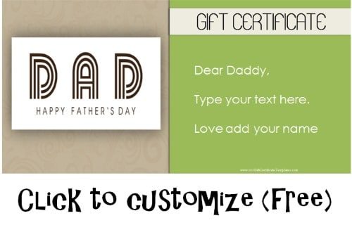 customizable printable for dad