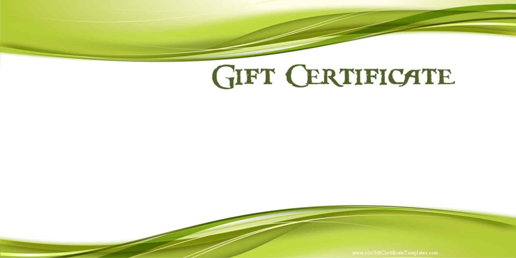 blank gift certificate which can be customized