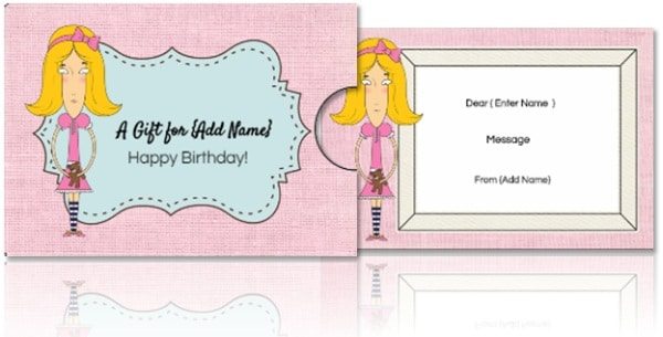 gift card holder template in pink