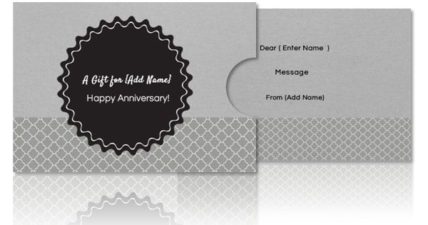 elegant grey and black gift card holder template that can be customized
