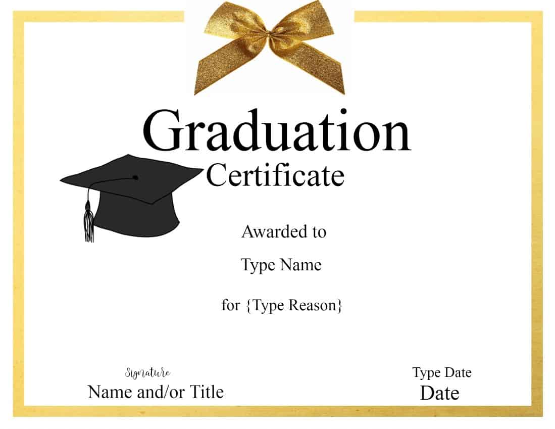 Graduation Certificate Template Customize Online And Print