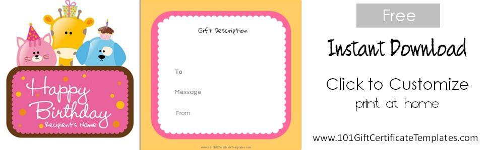 birthday gift certificate