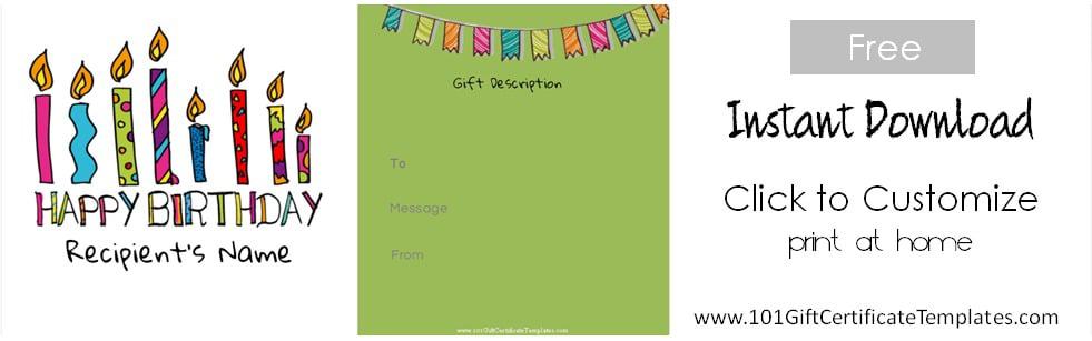 Free Birthday Gift Certificate Template