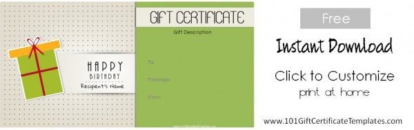 free printable gift certificate templates