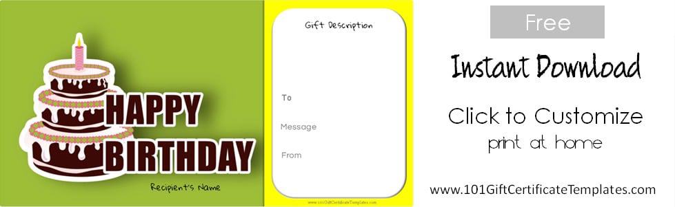 Free Birthday Gift Certificate Template