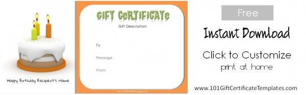 Gift certificate maker