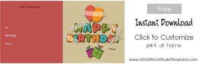 Free Birthday Gift Certificate Template