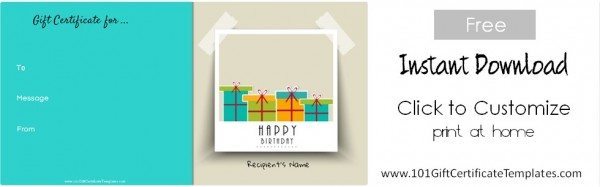 Happy birthday gift template