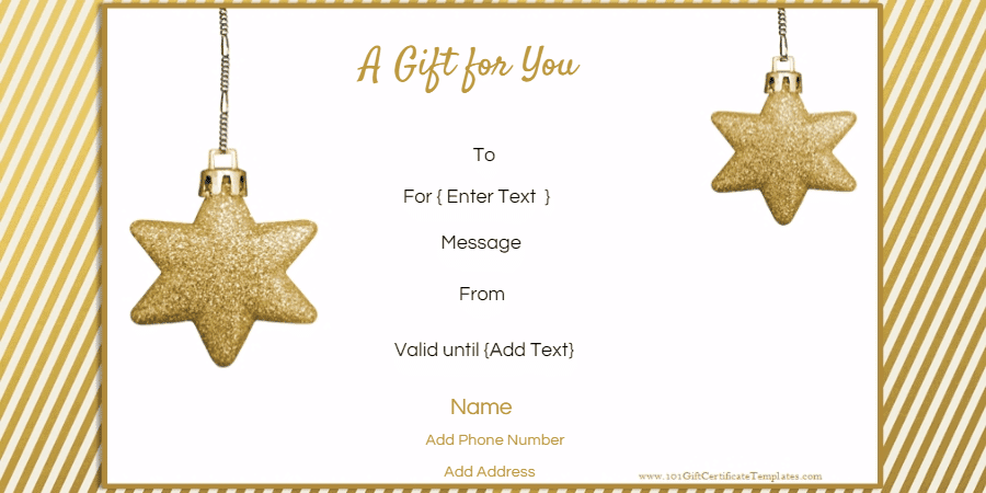 Christmas Gift Certificate Template Free Download