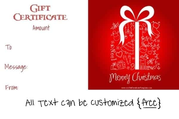 Christmas gift certificate