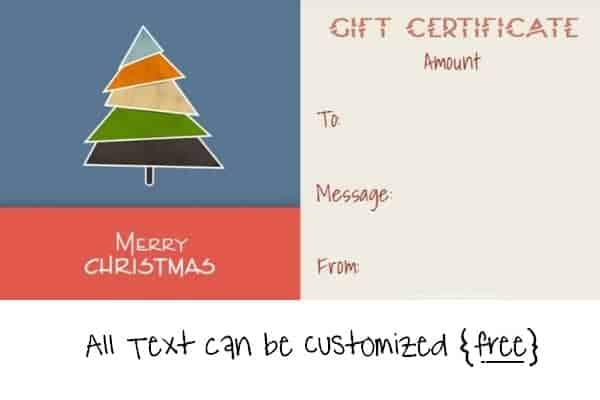 Xmas gift certificate template