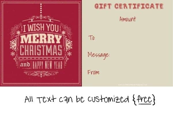 Free Editable Christmas Gift Certificate Template  23 Designs