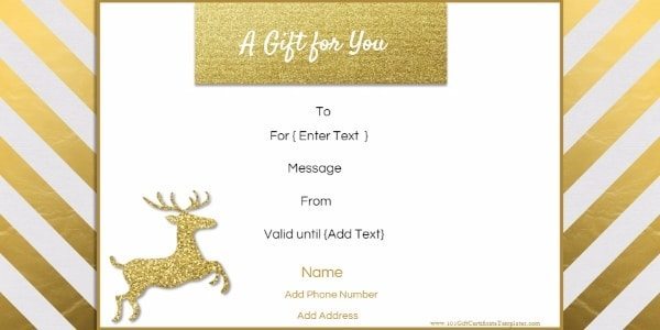 Christmas gift certificate template