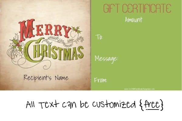 Editable Christmas Gift Certificate Template Free | 23 Designs