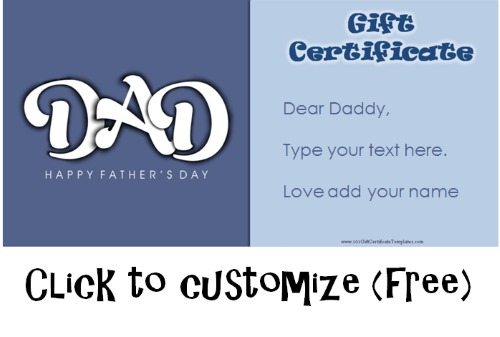 Printable gift for your father
