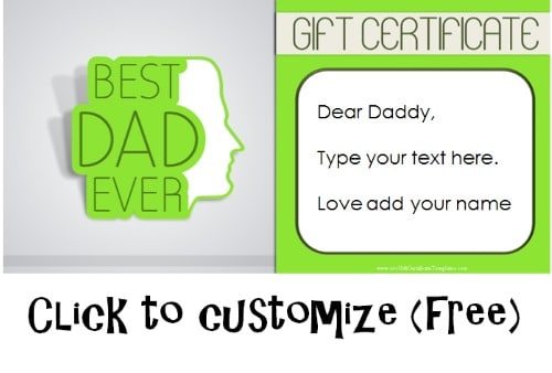 printable gift for dad