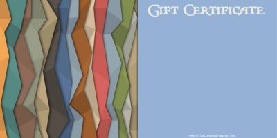 Gift certificate with a geometric design