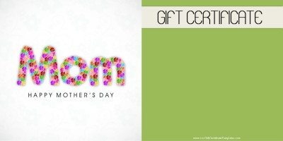 Mother's Day Gift Certificate Templates