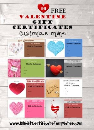 Valentines Day Gift Certificate Templates