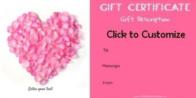 Love gift certificates