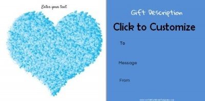 Printable Valentines Gift Certificate for him