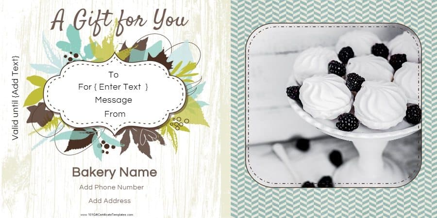 Gift Certificate Templates for a Bakery