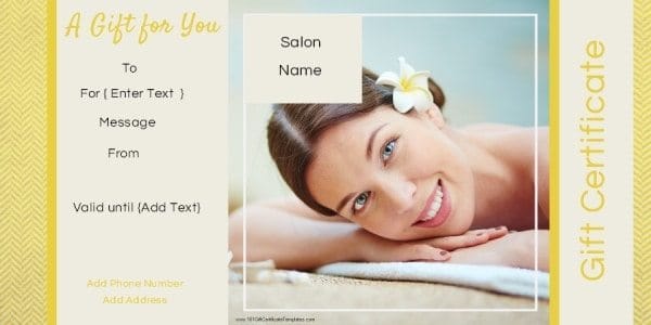 Gift Certificate Templates for a Hair Salon