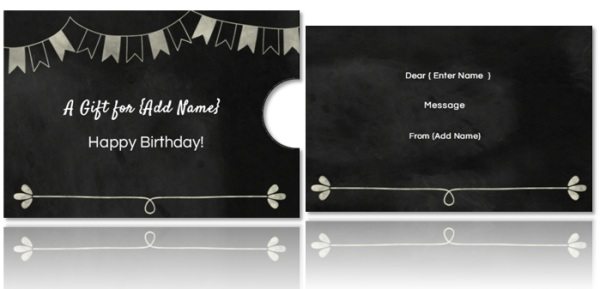 chalkboard gift card holder