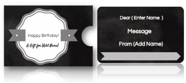 chalkboard gift card holders