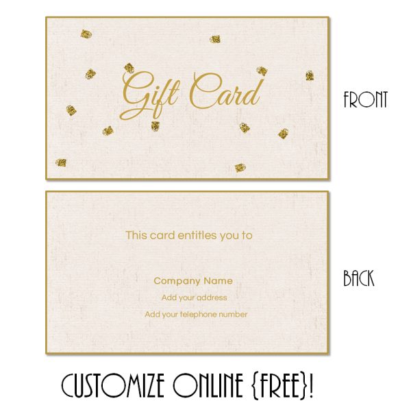 gift card template with gold dots