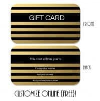 Black and gold gift certificate