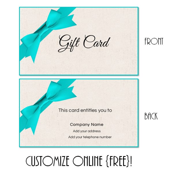 gift certificate with ribbon and bow