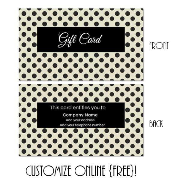 Black polka dot gift card