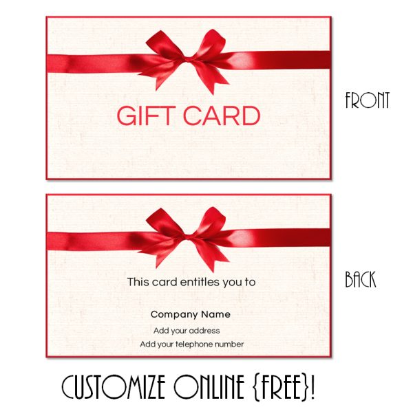 gift card with a red ribbon