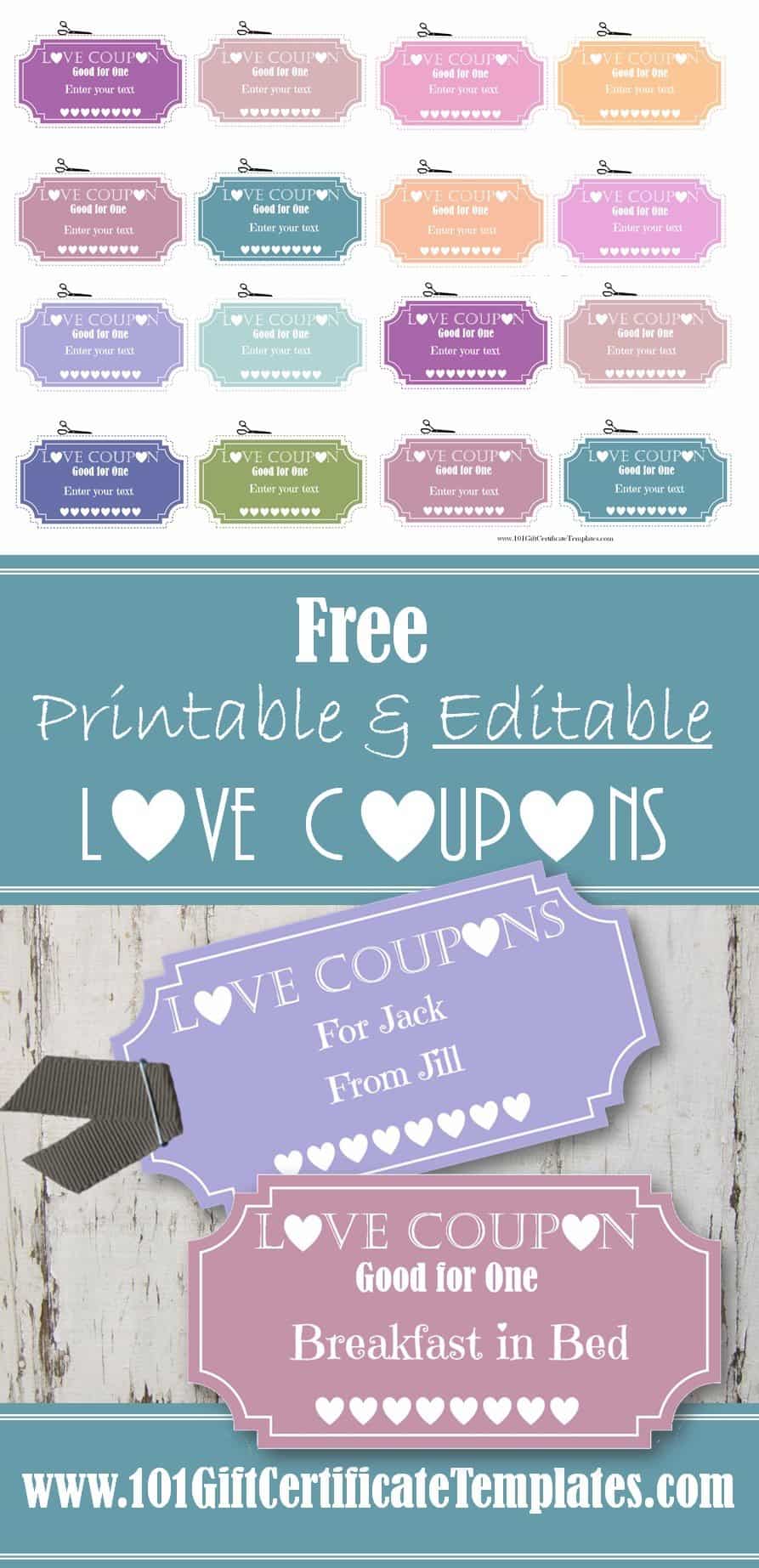 Free Editable Love Coupons for Him or