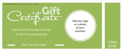 customizable with logo downloadable gift certificate template