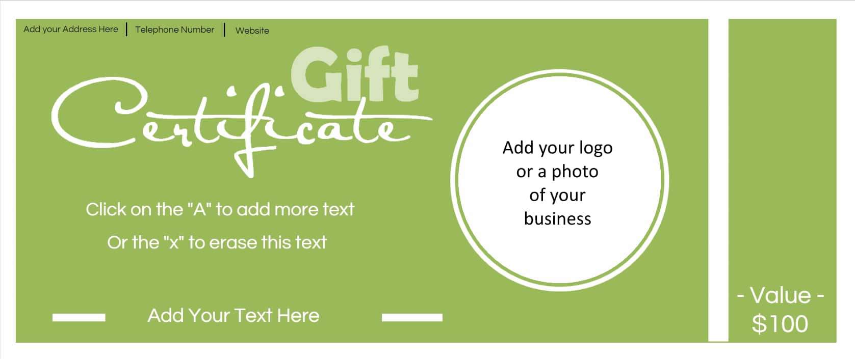 Free Gift Certificate Template With Logo