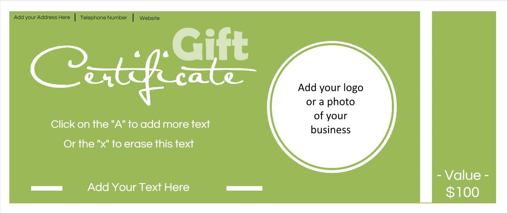 FREE Business Gift Certificate Template Customize Online
