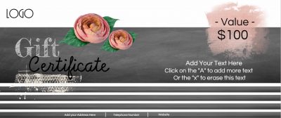 chalkboard with paper flowers