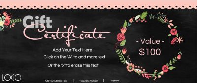 chalkboard background with flower wreath