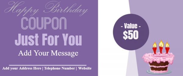 Happy birthday coupon