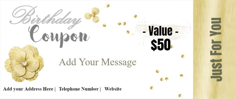 FREE Birthday Coupon Template - Customize Online &amp; Print
