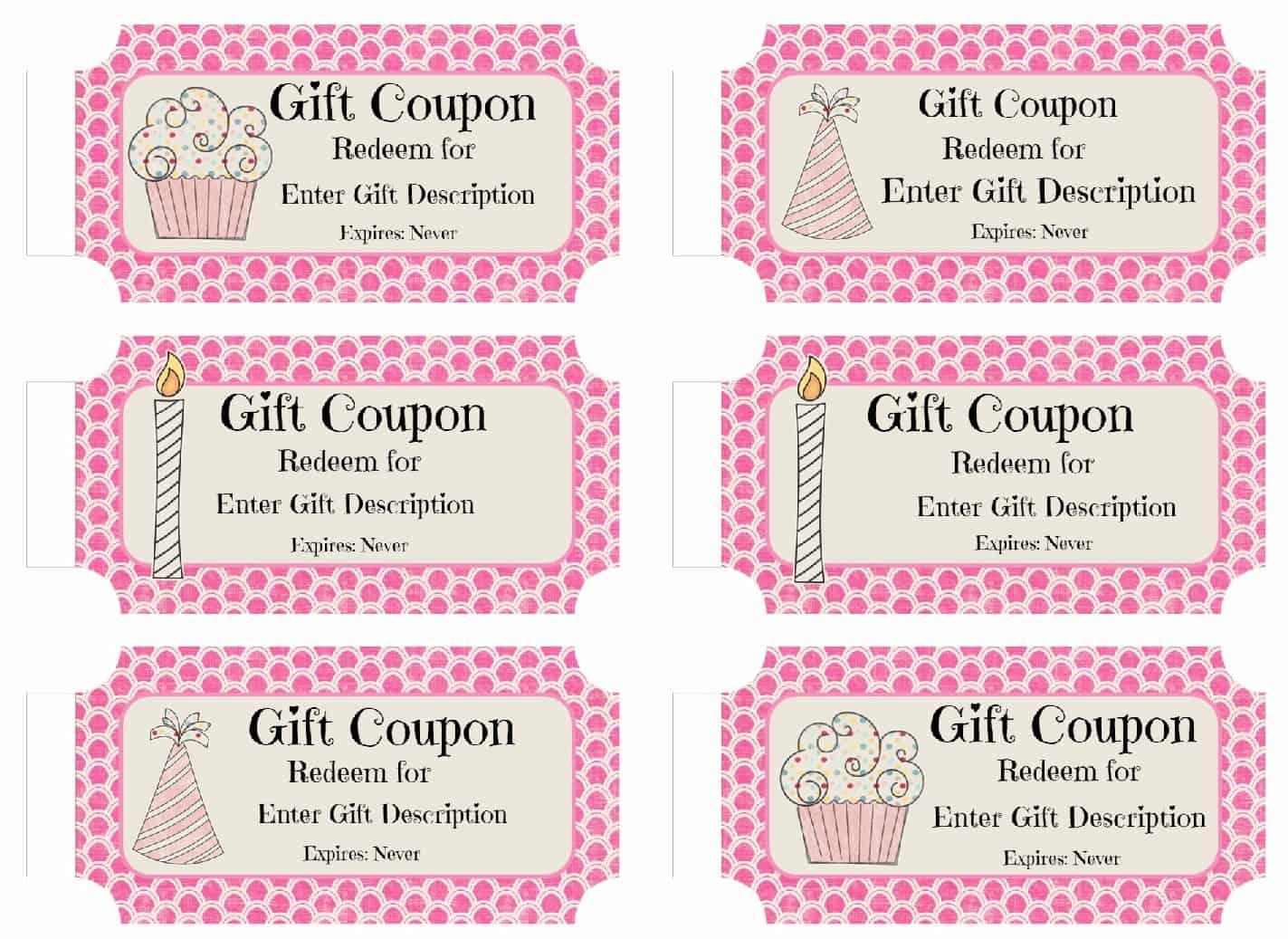 Free Printable Coupon Template For Birthday Gift