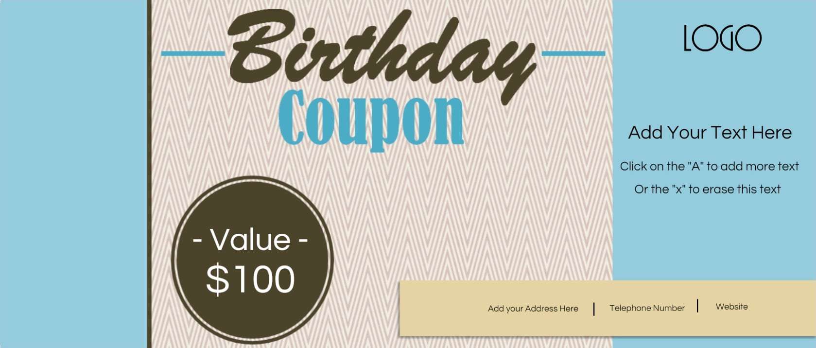 Free Custom Birthday Coupons Customize Online And Print At Home