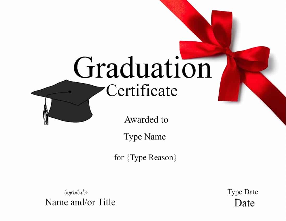 Free Printable Graduation Certificate Template