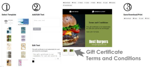 gift certificate terms and conditions