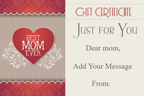 FREE Mother's Day Gift Certificate Templates | Customize Online