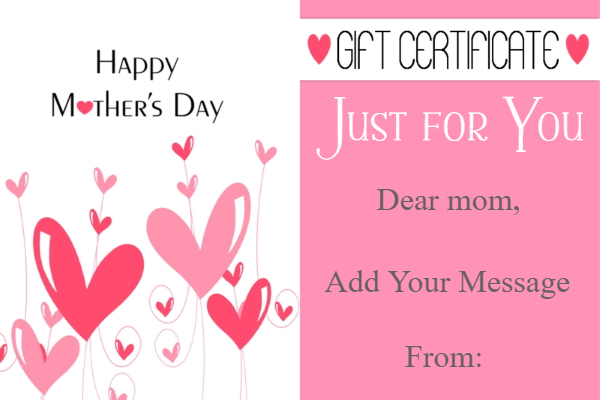 FREE Mother's Day Gift Certificate Templates | Customize Online
